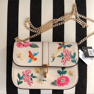 Topshop Hummingbird Embroidered Crossbody Bag